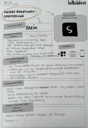 Zu sehen ist ein Workshopzettel, den ein Schüler ausgefüllt hat