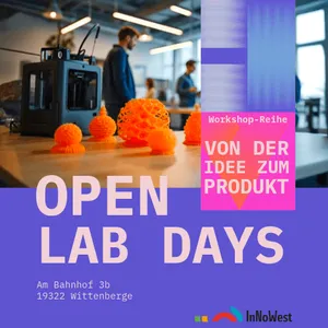 Das Bild zeigt einen Flyer zu den Open Lab Days