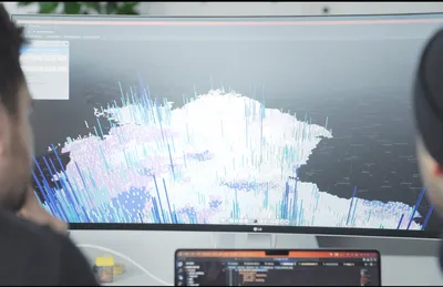 Zu sehen ist eine Datenvisualisierung von MOSIDI auf einem Bildschirm