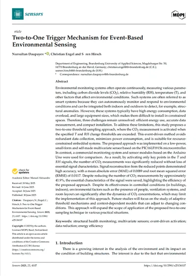Two-to-One Trigger Mechanism for Event-Based Environmental Sensing