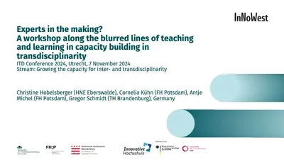 Experts in the making? A workshop along the blurred lines of teaching and learning in capacity building in transdisciplinarity