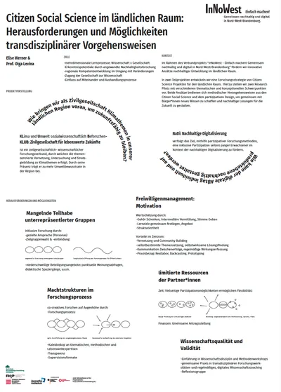 Citizen Social Science im ländlichen Raum: Herausforderungen und Möglichkeiten transdisziplinärer Wissenschaft