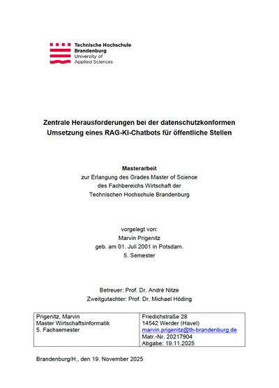 Zentrale Herausforderungen bei der datenschutzkonformen Umsetzung eines RAG-KI-Chatbots für öffentliche Stellen