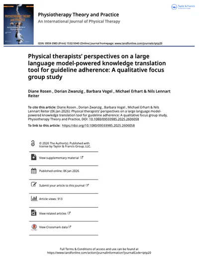 Physical therapists’ perspectives on a large language model-powered knowledge translation tool for guideline adherence: A qualitative focus group study