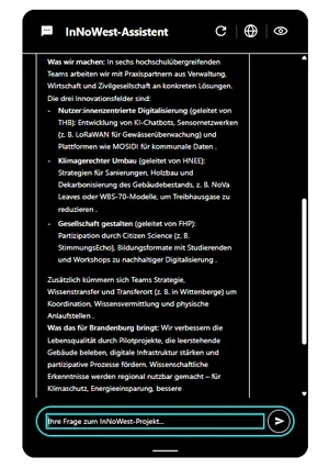 Man sieht, wie der KI-Chatbot auf die Frage antwortet